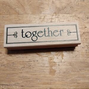 Wooden 'Together' Decorative Rubber Stamp